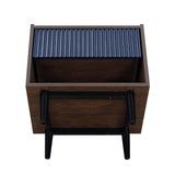 Manhattan Comfort Duane Mid-Century Modern Nightstand Dark Brown and Navy Blue NS-10GLF-NB