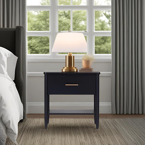 Origins Paola Nightstand: Sleek Design With Soft-close Drawer And Hidden Storage For A Modern Bedroom Look Black Mahogany Solids & Veneer Ns-16