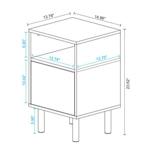 Retro Nightstand in White and Multi Color Red, Yellow, Blue NS-314AMC132 Manhattan Comfort