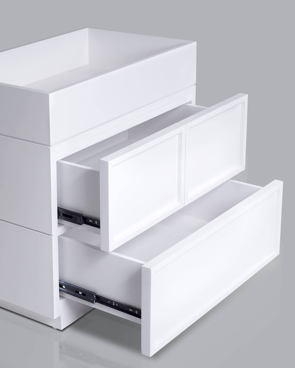 Origins Luca Nightstand: Stylish Storage Solution With Soft-close Drawers And Charming Colorful Finish White Mahogany Solids & Veneer Ns-31w