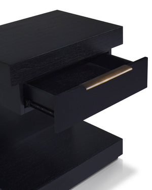 Origins Xavier Nightstand: Modern Sophistication With Soft-close Glides, Ample Storage & Minimalist Design Black Mahogany Solids & Gmelina Veneer Ns-33