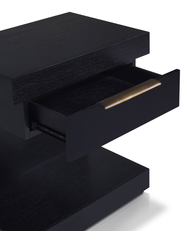 Origins Xavier Nightstand: Modern Sophistication With Soft-close Glides, Ample Storage & Minimalist Design Black Mahogany Solids & Gmelina Veneer Ns-33