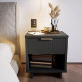 Manhattan Comfort Granville Modern Nightstand 1.0 Dark Grey NS-5005