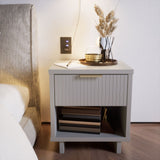 Manhattan Comfort Granville Modern Nightstand 1.0 Light Grey NS-5006