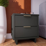 Manhattan Comfort Granville Modern Nightstand 2.0 Dark Grey NS-5015