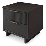 Manhattan Comfort Granville Modern Nightstand 2.0 Dark Grey NS-5015