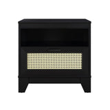 Manhattan Comfort Sheridan Mid-Century Modern Nightstand Black NS-5GLF-BK