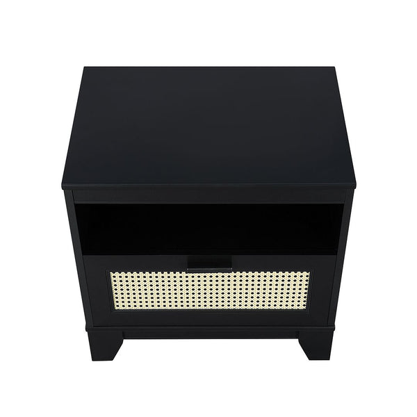 Manhattan Comfort Sheridan Mid-Century Modern Nightstand Black NS-5GLF-BK