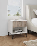 DUMBO 1.0 Nightstand in White and Rustic Grey NS001-WG Manhattan Comfort