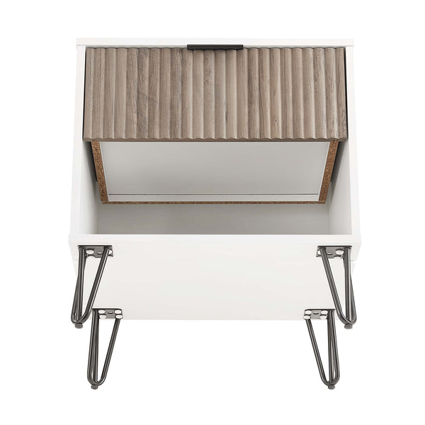 DUMBO 1.0 Nightstand in White and Rustic Grey NS001-WG Manhattan Comfort