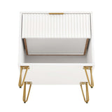 DUMBO 1.0 Nightstand in White NS001-WH Manhattan Comfort