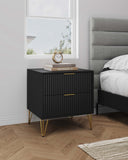 DUMBO 2.0 Nightstand in Black NS002-BK Manhattan Comfort