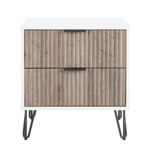 DUMBO 2.0 Nightstand in White and Rustic Grey NS002-WG Manhattan Comfort