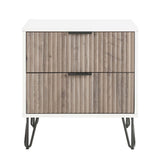 DUMBO 2.0 Nightstand in White and Rustic Grey NS002-WG Manhattan Comfort