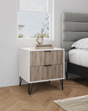 DUMBO 2.0 Nightstand in White and Rustic Grey NS002-WG Manhattan Comfort