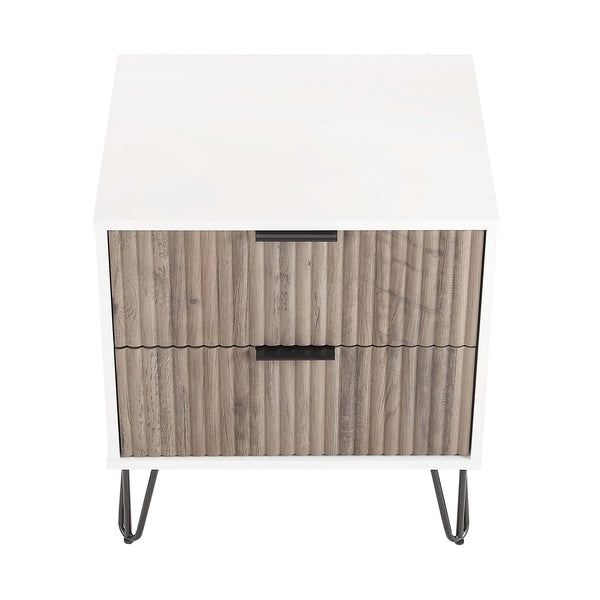 DUMBO 2.0 Nightstand in White and Rustic Grey NS002-WG Manhattan Comfort