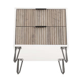 DUMBO 2.0 Nightstand in White and Rustic Grey NS002-WG Manhattan Comfort