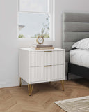 DUMBO 2.0 Nightstand in White NS002-WH Manhattan Comfort