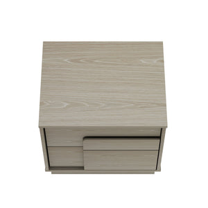 Manhattan Comfort Horizon Nightstand - Elegant Minimalist Design With Spacious Drawers And Easy No-tool Assembly Whitewashed Oak Mdp Ns003-ok