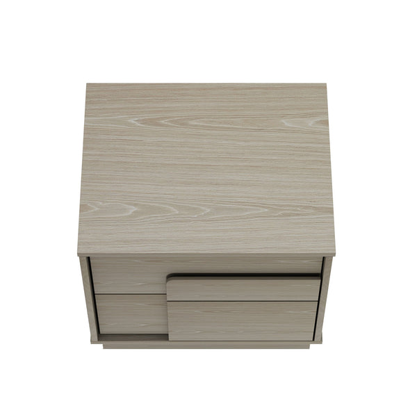 Manhattan Comfort Horizon Nightstand - Elegant Minimalist Design With Spacious Drawers And Easy No-tool Assembly Whitewashed Oak Mdp Ns003-ok
