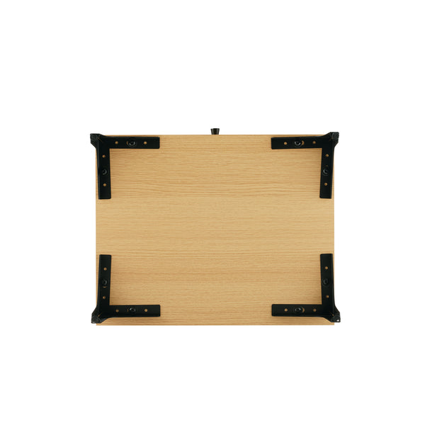 Manhattan Comfort Amara Nightstand With Elegant Full Extension Drawers, Tapered Metal Legs, And Charming Design Natural Oak Mdp Ns006-na