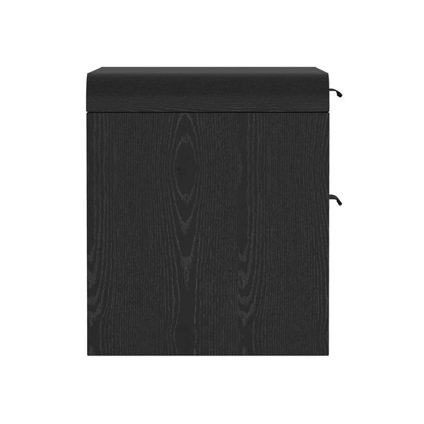 Manhattan Comfort Grace Modern 28" Nightstand - Elegant Storage Solution For A Serene And Stylish Bedroom Retreat Black Mdf Ns007-bk