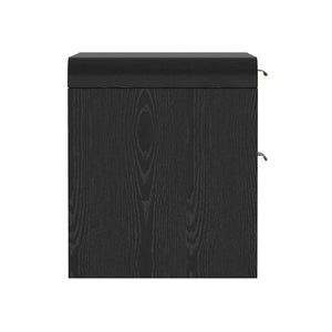 Manhattan Comfort Grace Modern 28" Nightstand - Elegant Storage Solution For A Serene And Stylish Bedroom Retreat Black And Gold Mdf Ns007-gbk