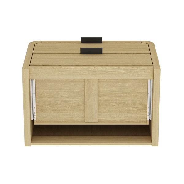 Manhattan Comfort Grace Nightstand With Elegant 2 Drawers – Timeless Charm And Functionality For Your Home Decor Natural Oak Mdf Ns007-no