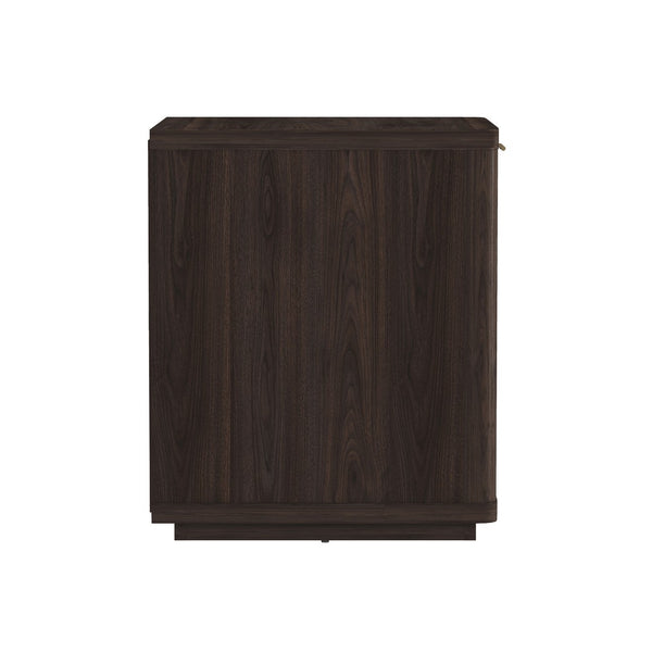 Manhattan Comfort Evelyn Elegant Modern Nightstand With Full Extension Drawer For Timeless Bedroom Serenity Brown Mdf Ns011-br