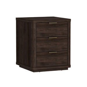 Manhattan Comfort Evelyn Elegant Modern Nightstand With Full Extension Drawer For Timeless Bedroom Serenity Brown Mdf Ns013-br