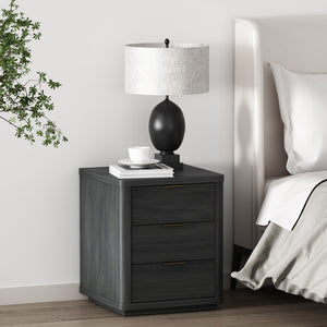Manhattan Comfort Evelyn Elegant Modern Nightstand With Full Extension Drawer For Timeless Bedroom Serenity Charcoal Grey Mdf Ns013-ch
