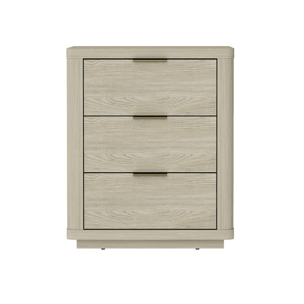 Manhattan Comfort Evelyn Elegant Modern Nightstand With Full Extension Drawer For Timeless Bedroom Serenity Natural Mdf Ns013-na