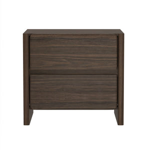Manhattan Comfort Linda Modern Nightstand With 2 Drawers – Elegant Storage Solution For Bedrooms And Living Areas Walnut Brown Mdp Ns015-br
