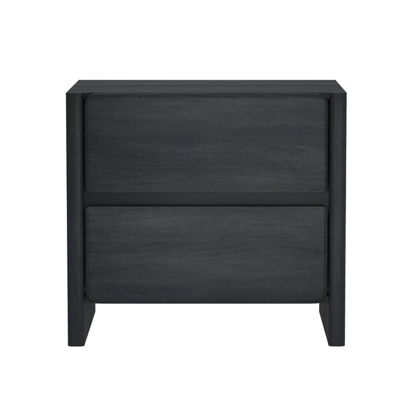 Manhattan Comfort Linda Modern Nightstand With 2 Drawers – Elegant Storage Solution For Bedrooms And Living Areas Charcoal Grey Mdp Ns015-gy