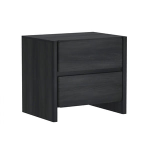 Manhattan Comfort Linda Modern Nightstand With 2 Drawers – Elegant Storage Solution For Bedrooms And Living Areas Charcoal Grey Mdp Ns015-gy