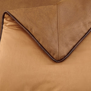 Hiend Accents Brighton Comforter Set - Luxurious Western Elegance With Rich Earth Tones And Textured Accents Brown Comforter, Face, 100% Polyester. Back, 100% Cotton. Filling, 100% Polyester,Bedskirt, Skirt, 100% Polyester. Decking, 100% Polyester,Standardsham, 100% Polyester Ns4090-fl-oc