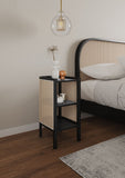 Versailles End Table in Black and Natural Cane NSCA01-BK Manhattan Comfort