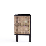 Versailles End Table in Black and Natural Cane NSCA01-BK Manhattan Comfort