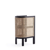 Versailles End Table in Black and Natural Cane NSCA01-BK Manhattan Comfort