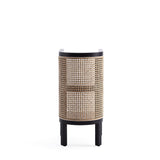 Versailles End Table in Black and Natural Cane NSCA01-BK Manhattan Comfort