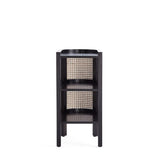 Versailles End Table in Black and Natural Cane NSCA01-BK Manhattan Comfort