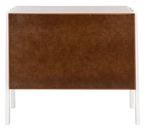 Safavieh Winchester Nightstand - Mid-Century Modern Design With Walnut Finish & White A-Frame Accents, 2 Drawers NST1400B