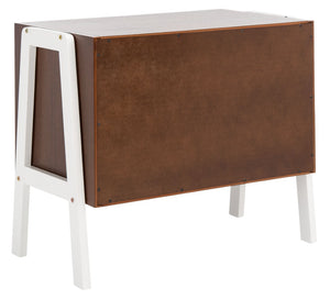 Safavieh Winchester Nightstand - Mid-Century Modern Design With Walnut Finish & White A-Frame Accents, 2 Drawers NST1400B