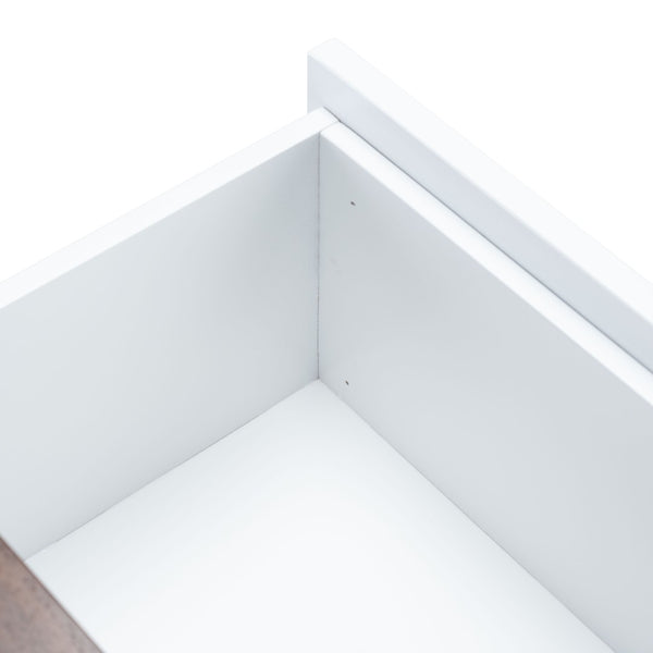 Safavieh Winchester Nightstand - Mid-Century Modern Design With Walnut Finish & White A-Frame Accents, 2 Drawers NST1400B