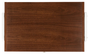 Safavieh Winchester Nightstand - Mid-Century Modern Design With Walnut Finish & White A-Frame Accents, 2 Drawers NST1400B