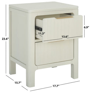 Safavieh Misha Nightstand – Contemporary White Wash Accent Table With Practical Storage For Any Bedroom Style NST2400A