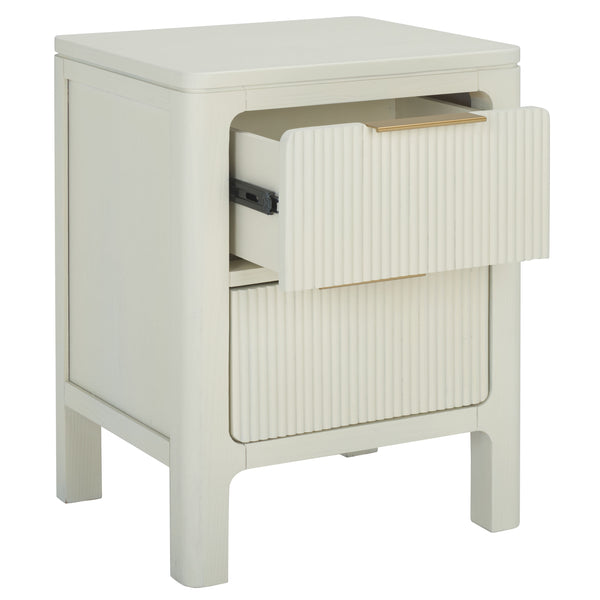 Safavieh Misha Nightstand - Sleek White Acacia Wood Furniture For Modern Bedrooms With Ample Storage Solutions White Acacia,Mdf,Veneer,Plywood Nst2400a