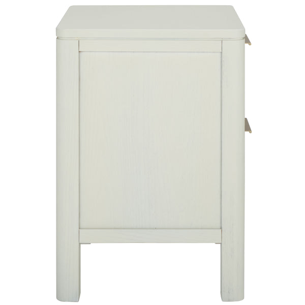 Safavieh Misha Nightstand - Sleek White Acacia Wood Furniture For Modern Bedrooms With Ample Storage Solutions White Acacia,Mdf,Veneer,Plywood Nst2400a