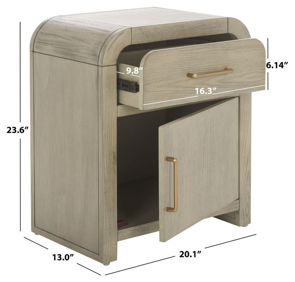 Safavieh Amika Rustic White Wash Nightstand With Drawer And Open Cubby For Minimalist Bedroom Storage Solutions NST2401A