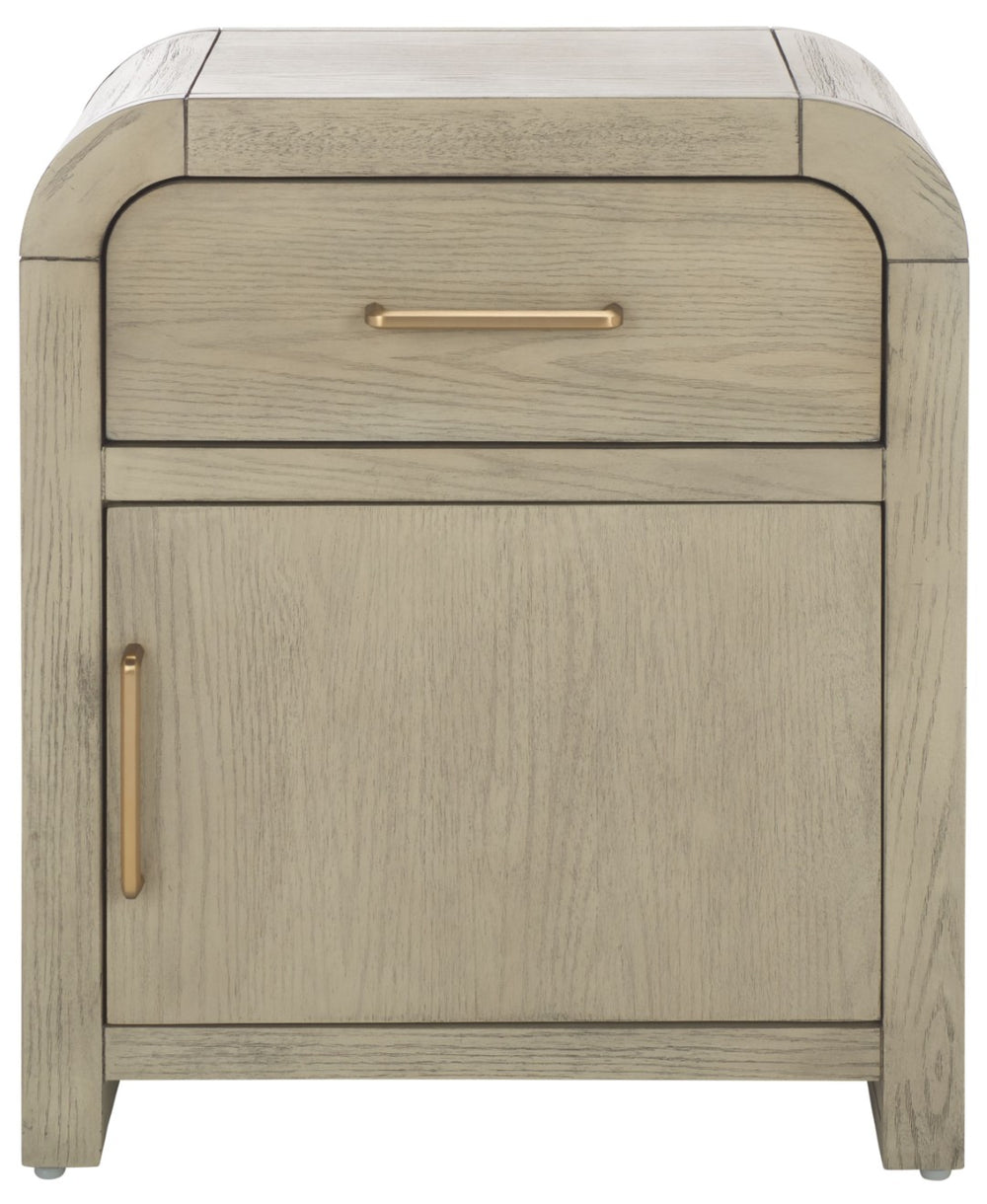 Safavieh Amika Rustic White Wash Nightstand With Drawer And Open Cubby For Minimalist Bedroom Storage Solutions NST2401A